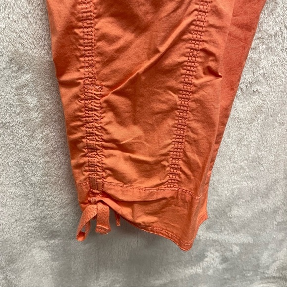 Chicos orange cropped capris summer pull on elastic waist size .5 small coastal - Picture 6 of 10